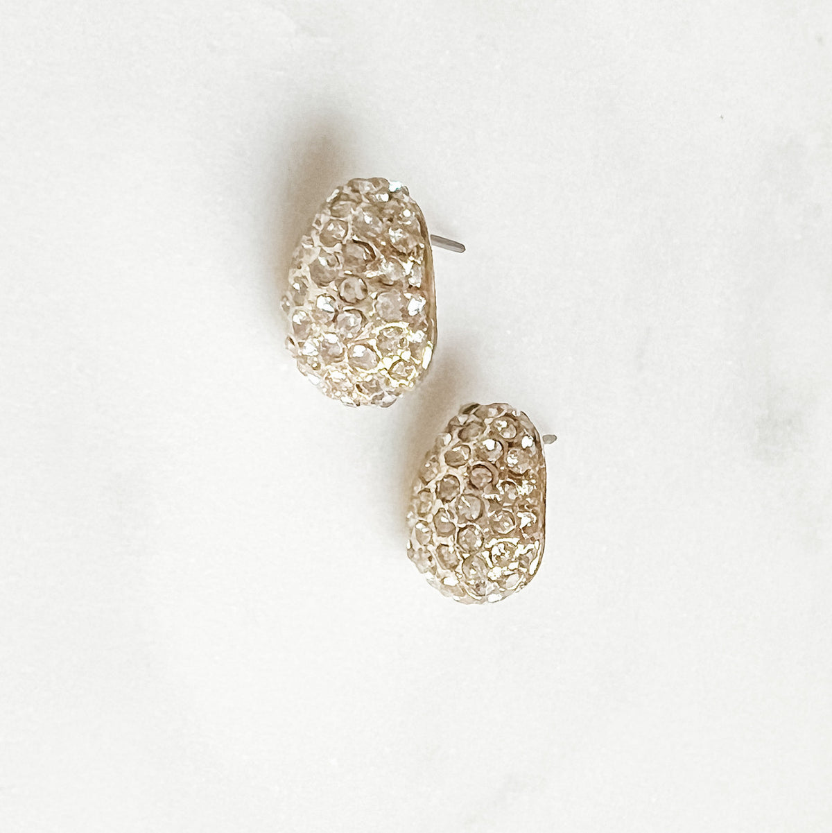 Pave Post Earrings | Clear