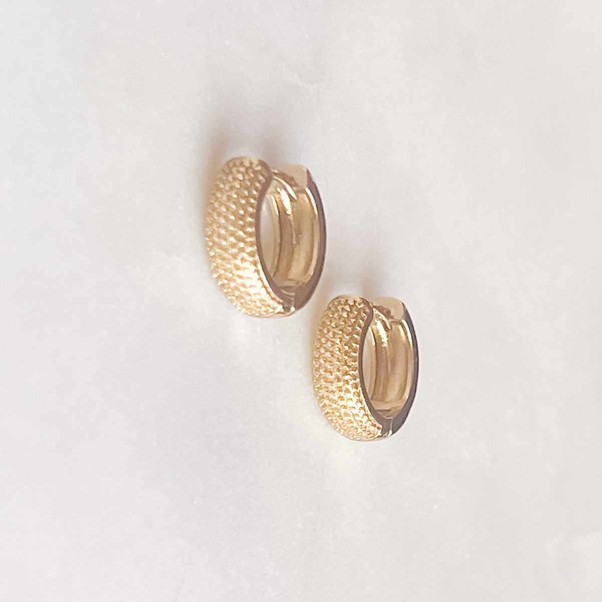 Textured Huggie Earrings | Gold