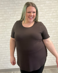 Tessa Bamboo Tee in Coffee