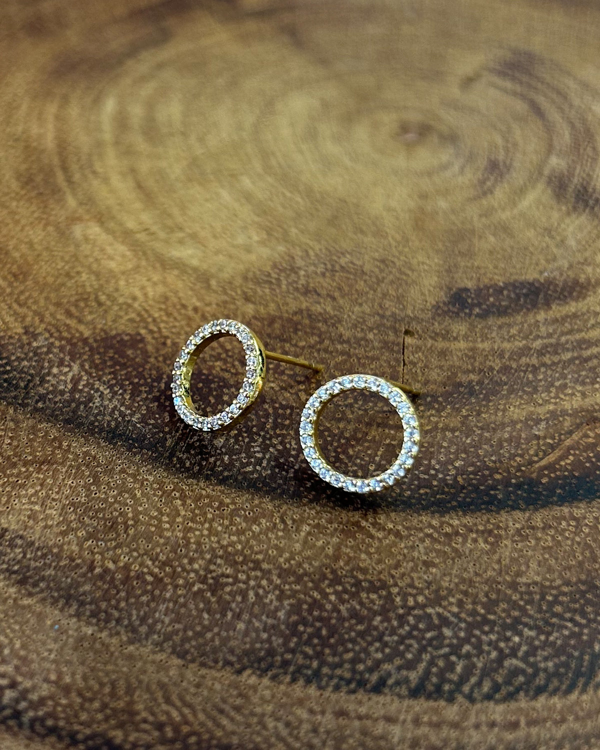 CZ Open Circle Stud Earrings