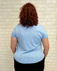 Ocean Mist Curved Hem Crew Neck Tee