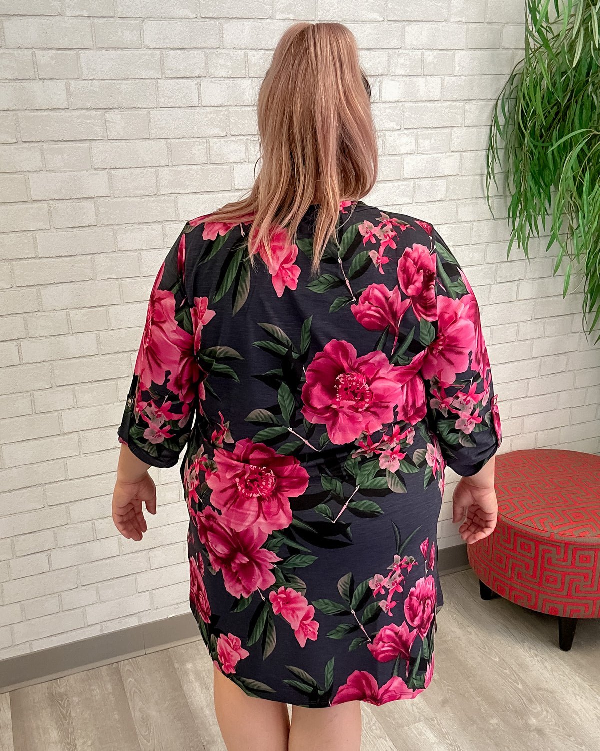 Floral V-Neck Pocket Dress