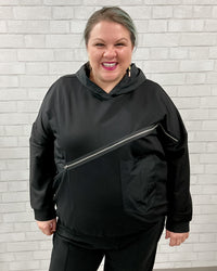 French Terry Zipper Hooded Top
