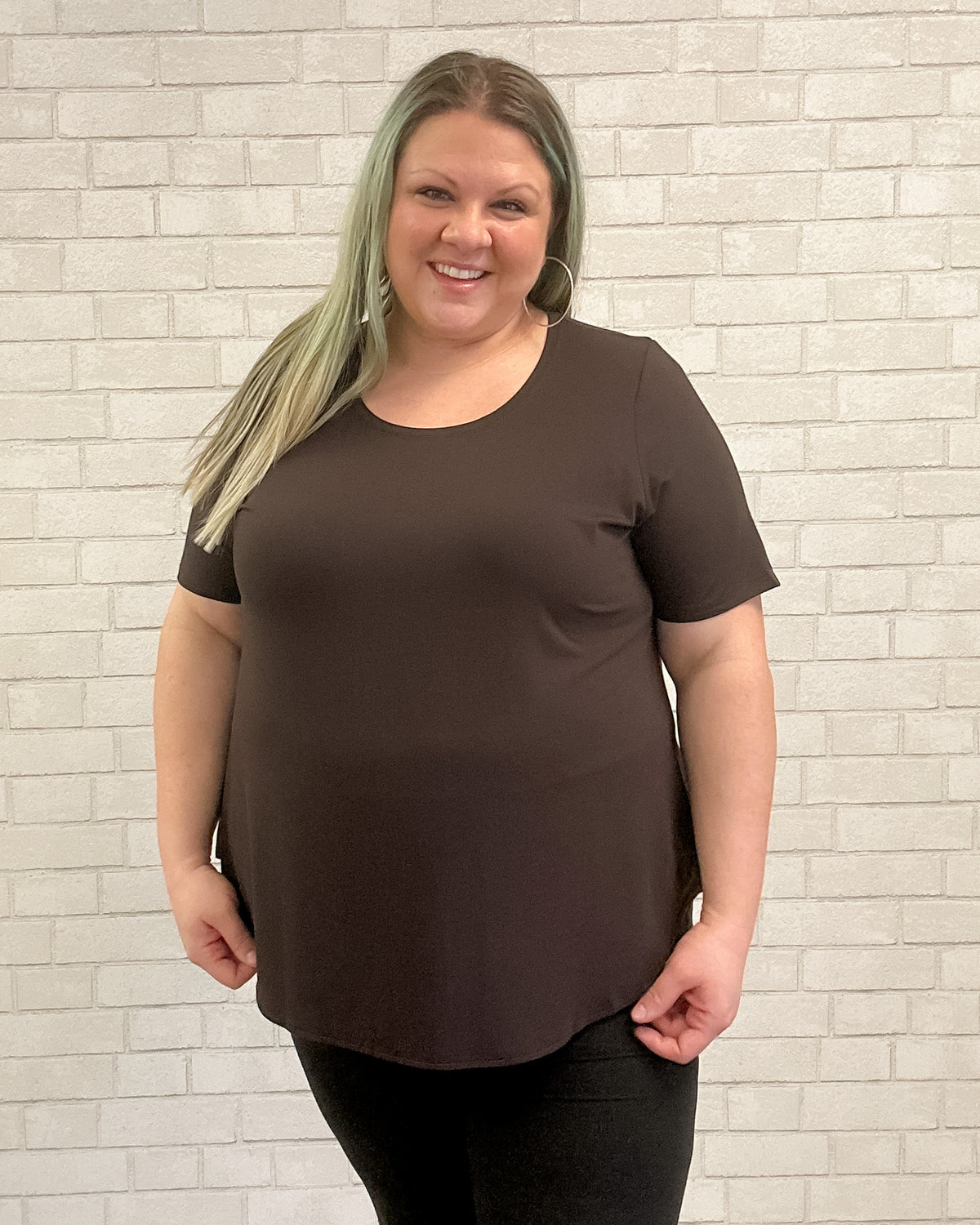 Tessa Bamboo Tee in Coffee