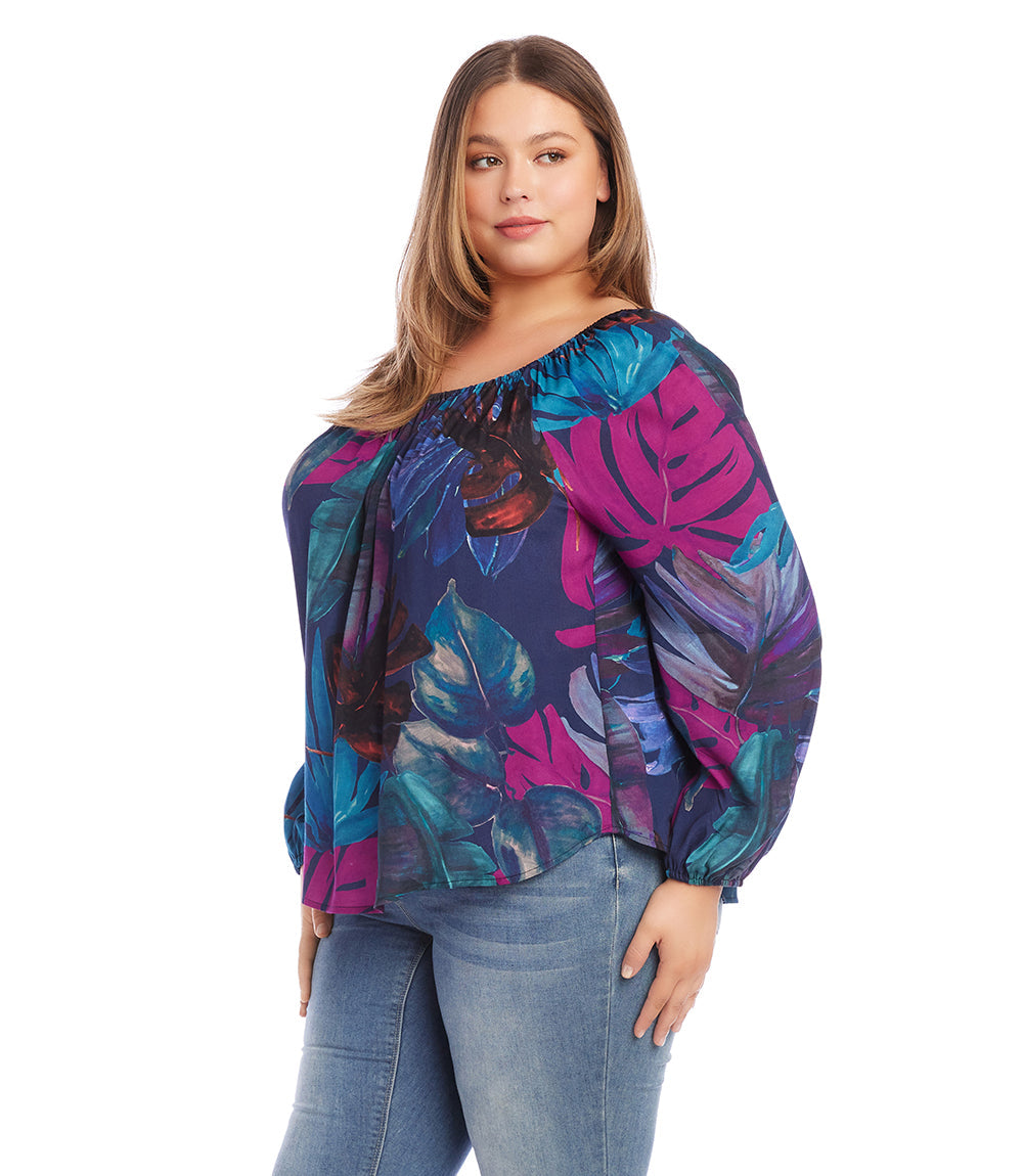 Blouson Sleeve Peasant Top