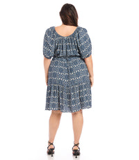 Tiered Short Batik Print Dress