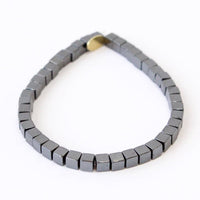Gunmetal Square Hematite Bracelet