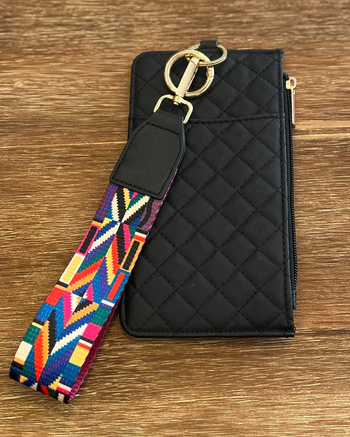 Quilted Wallet + Wrist Strap