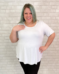 Tessa Bamboo Tee in Snow White