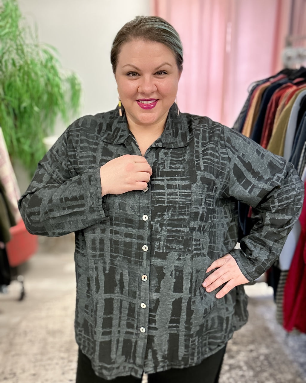 Printed Rayon Swing Shirt