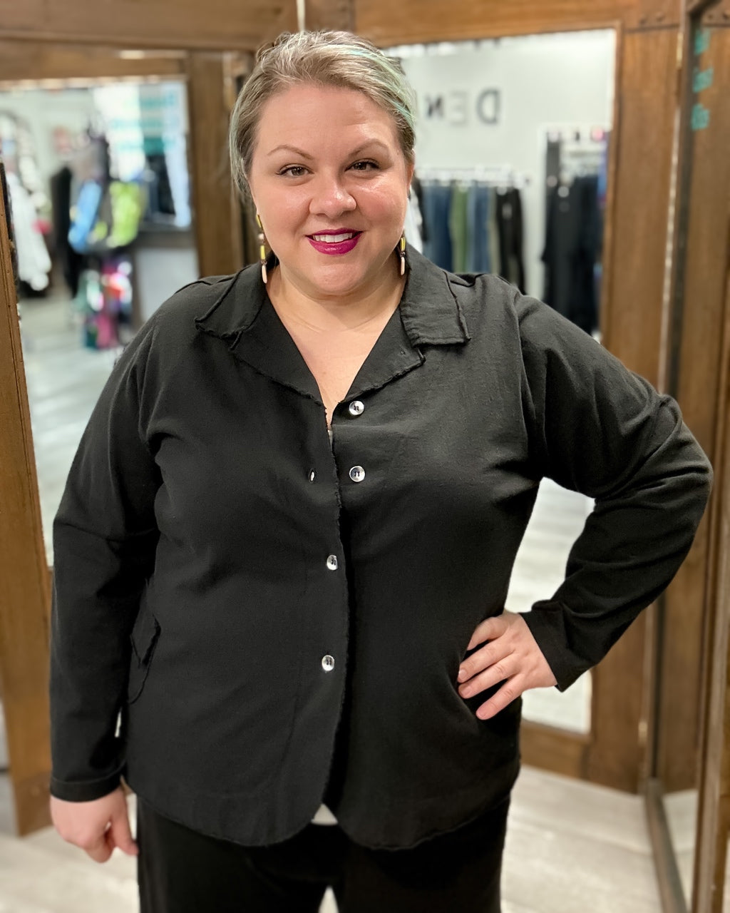 Plus size clearance cotton blazer