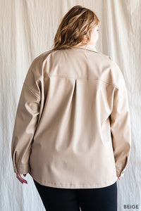 Faux Leather Shacket