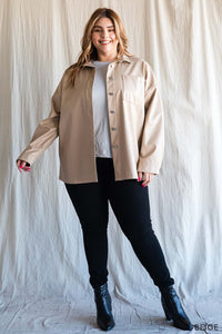 Faux Leather Shacket