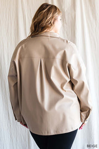 Faux Leather Shacket