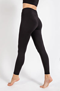 Black Brushed Yoga Fabric Leggings