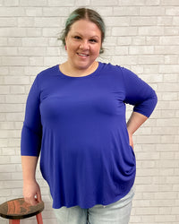 Jazz 3/4 Sleeve Bamboo Top in Violet