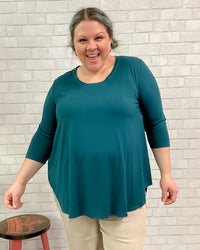 Jazz 3/4 Sleeve Bamboo Top in Teal