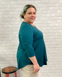 Jazz 3/4 Sleeve Bamboo Top in Teal