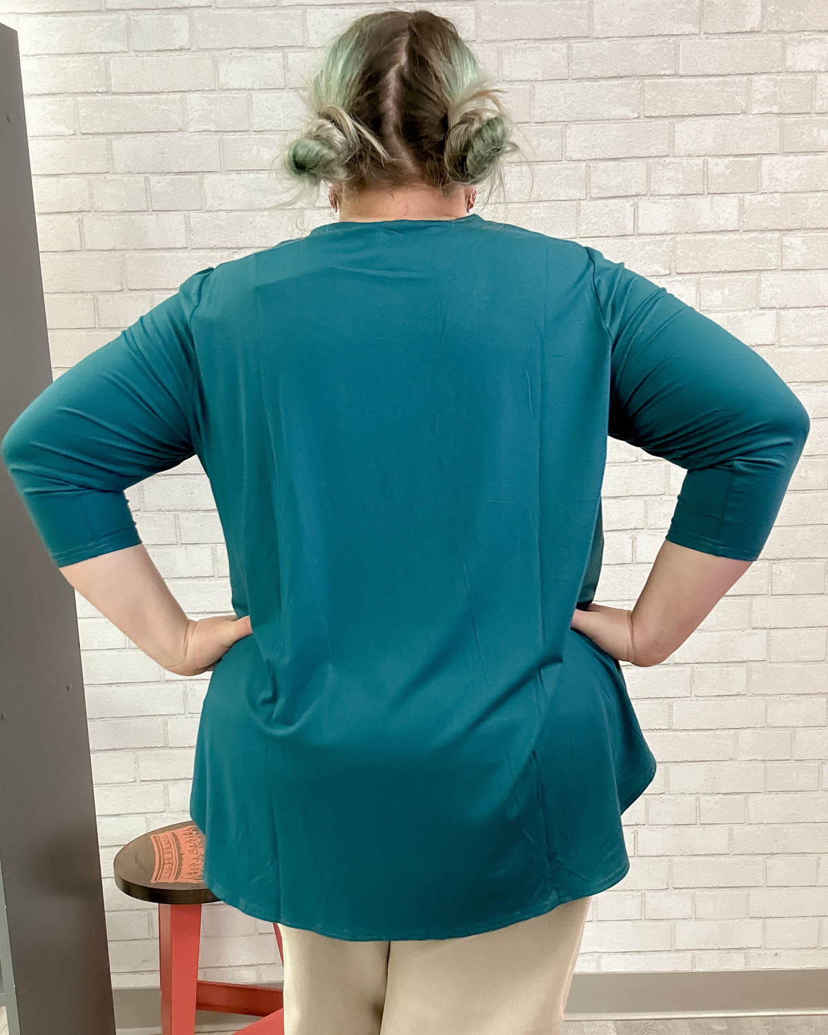 Jazz 3/4 Sleeve Bamboo Top in Teal