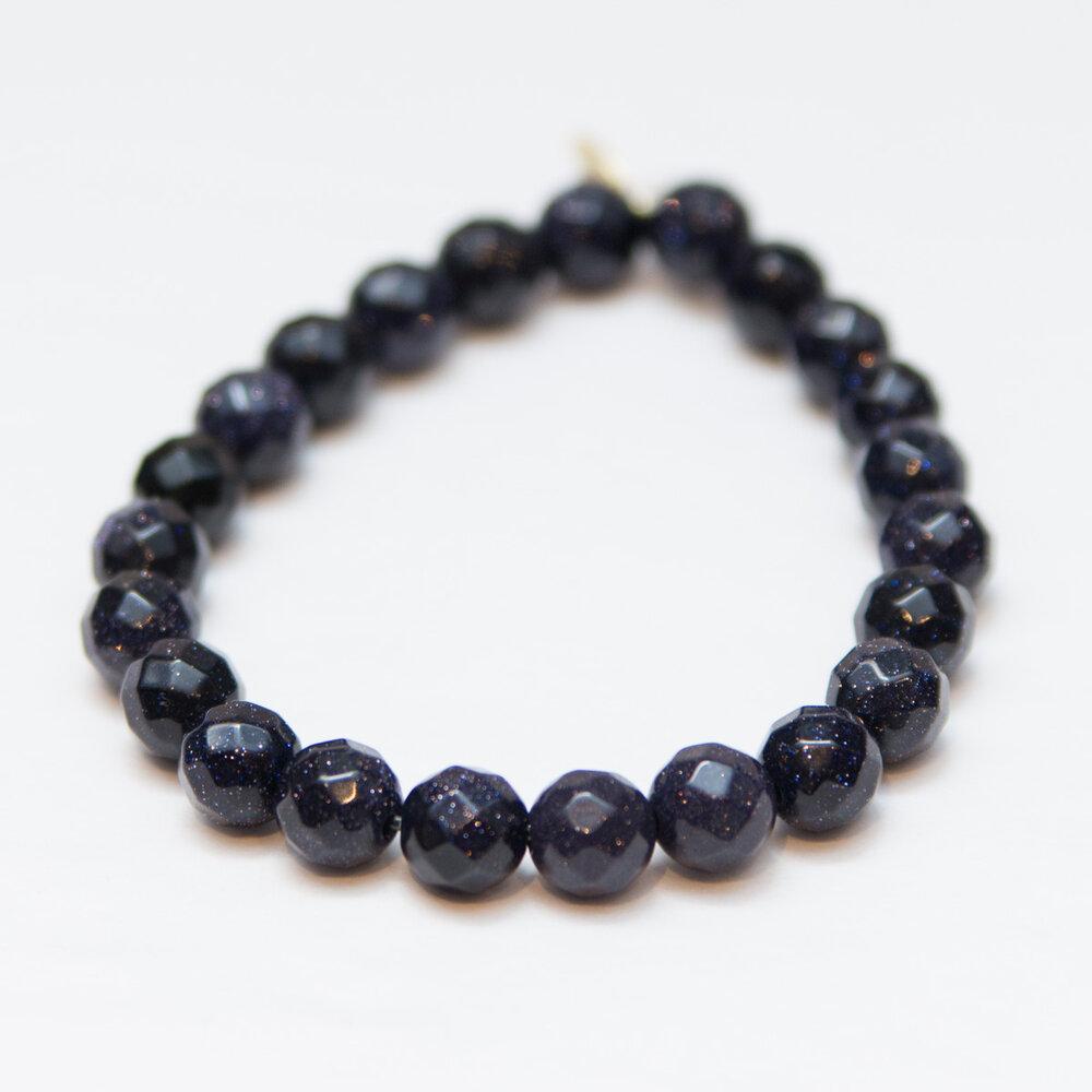 Faceted Navy Goldstone