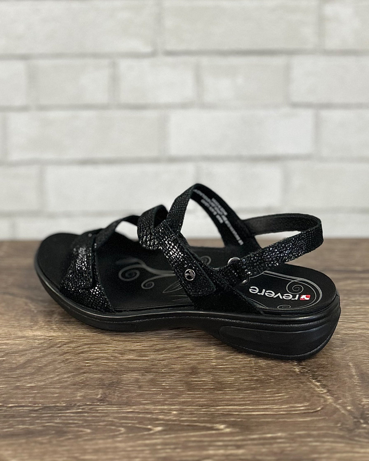 Emerald Back Strap Sandal in Black - Wide Width!