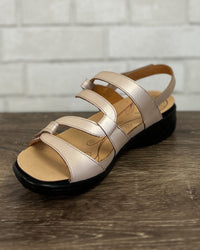 Emerald Back Strap Sandal in Champagne- Wide Width!