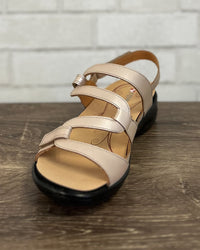 Emerald Back Strap Sandal in Champagne- Wide Width!